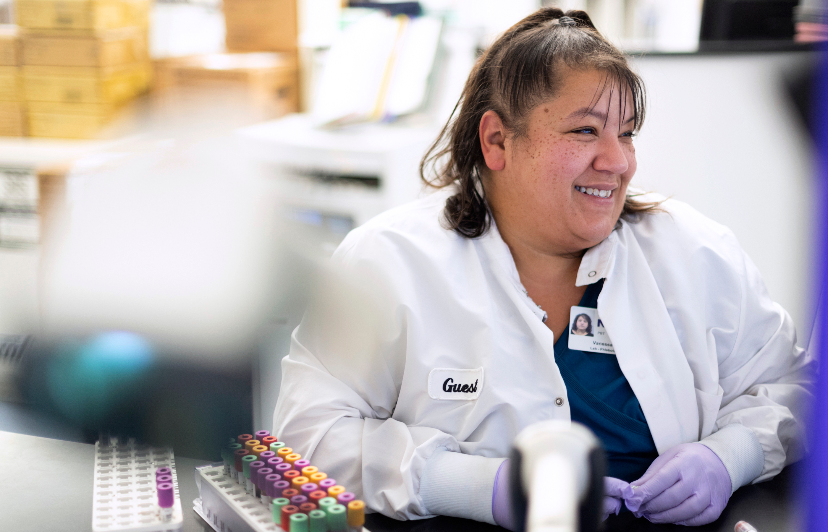 Laboratory team member doing clinical research
